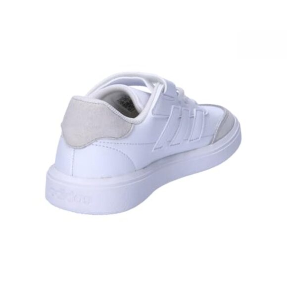 Adidas Kids White/Pink Courtblock Velcro Closure Leather Sneakers - Picture 7 of 17